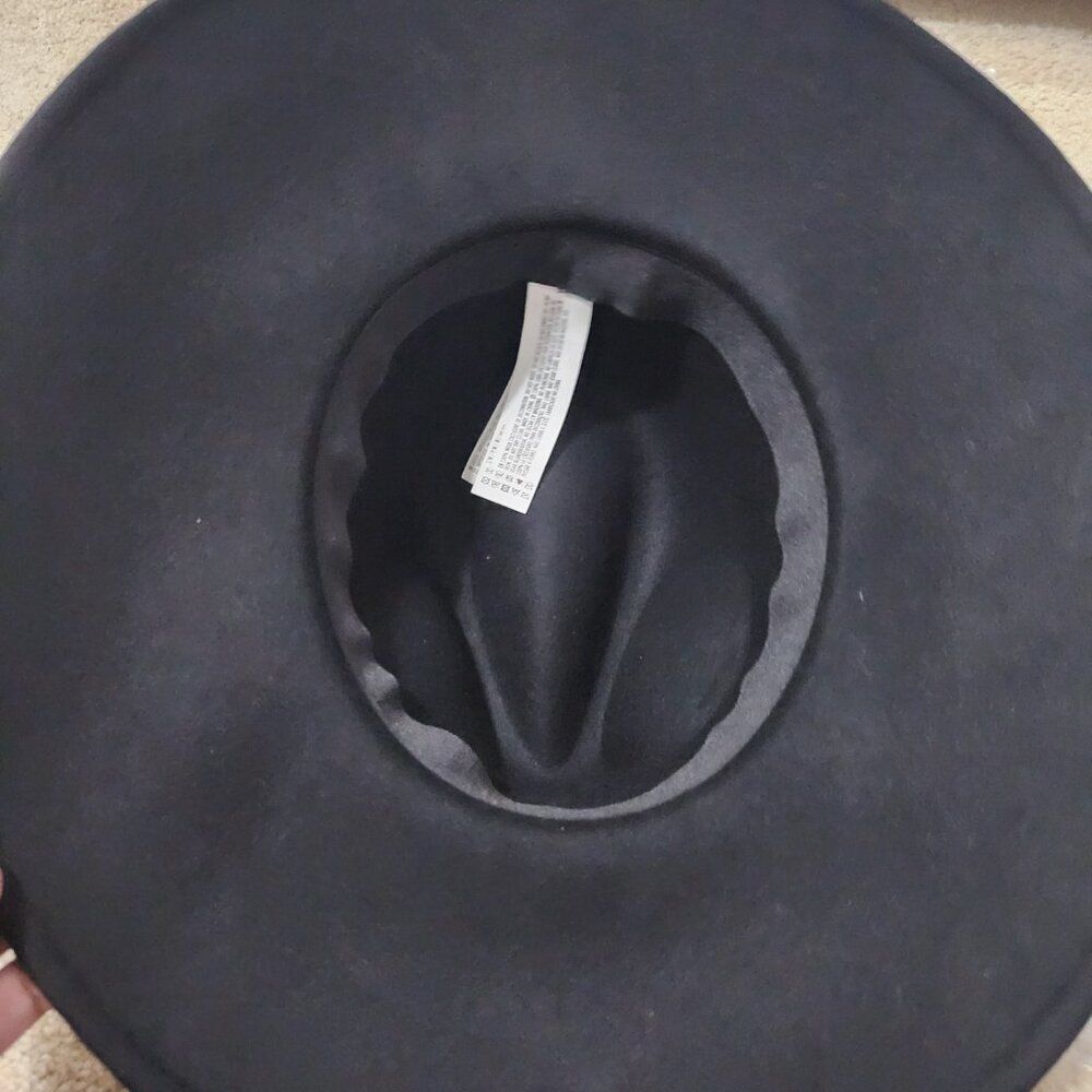 NWT Black Rhinestone-Trim Felt Fedora - Picture 3 of 3